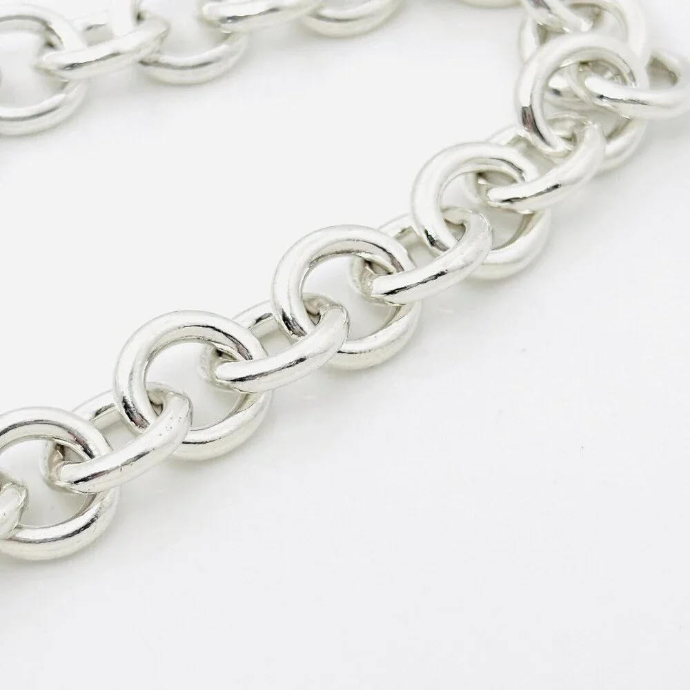 Please Return to Tiffany Heart Tag Charm Key Bracelet Medium 7.5" - Picture 4 of 5